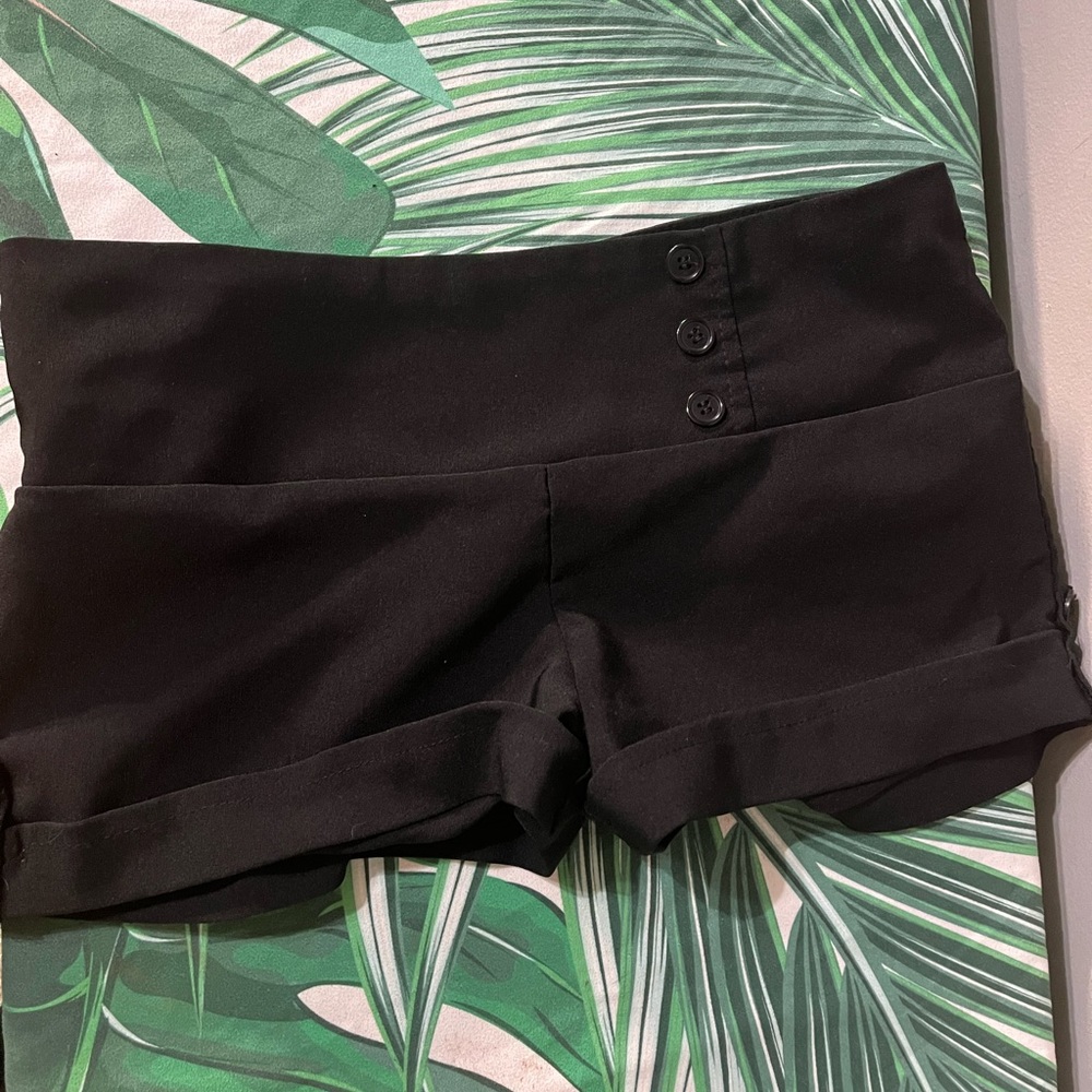 Black dress shorts with buttons and cuffs size medium